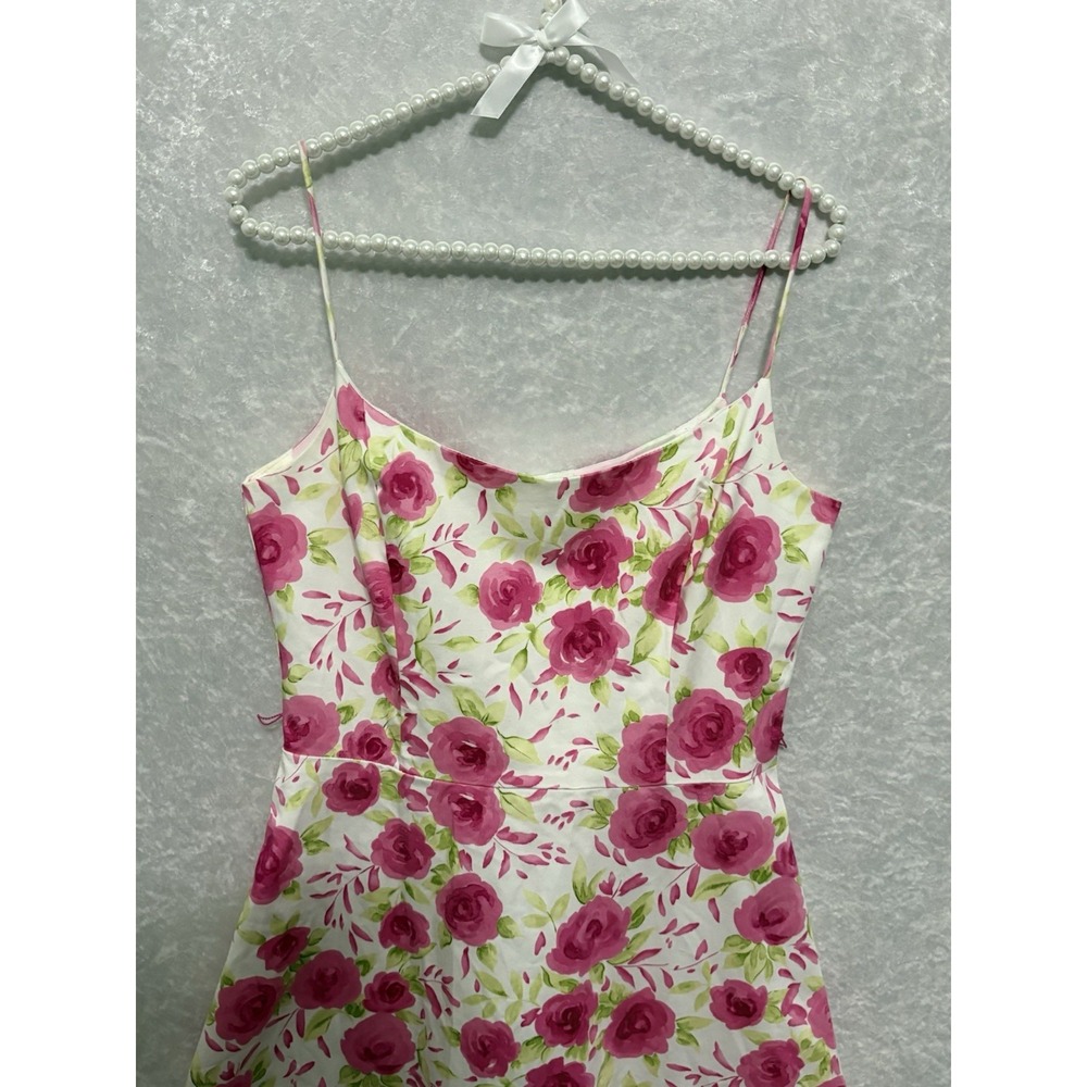 Coldwater Creek Floral Sundress 8 Pink Rose Wedding Garden Party Cottage Core - Picture 3 of 7